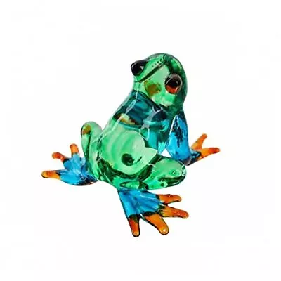 Hand Blown Art Glass Rainforest Frog Miniature Animals Multicolor Frog • $21.29