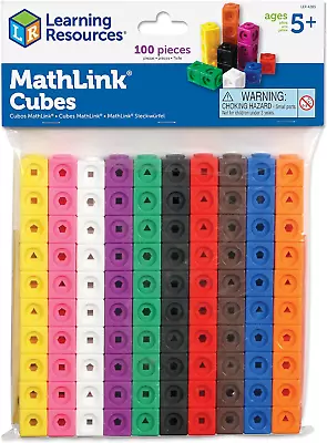 Learning Resources MathLink Cubes Set Of 100 Counting Block Set Linking Cubes • £15.55