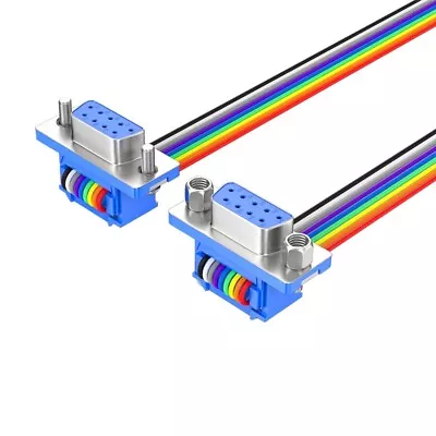 2pcs 9 Pin D-SUB DB9 Female Male IDC Socket Flat Ribbon Cable Serial Cable • $7.60