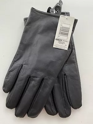 Men’s Black Leather Gloves Medium • £5.99