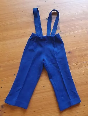 Vintage 60-70's ♡MOTHERCARE ENGLAND♡ Navy Acrylic FLARE Overalls - Sz 1-2 • $25
