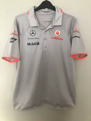 Vodafone McLaren Mercedes F1 Racing Team Polo Shirt *Size Medium (Silver) • $11.19