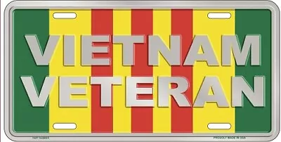 Vietnam Veteran License Plate Tag Wall Sign Man Cave FAST USA SHIPPING • $9.88