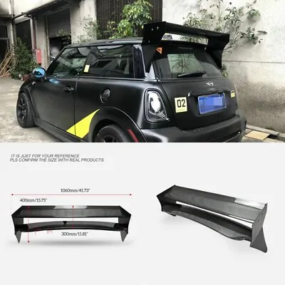 For Mini Cooper S R56 M7 Style Carbon Rear Roof Spoiler Wing Lip Aluminmum Cap • $815.47