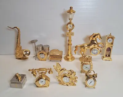 Lot Of 11 Miniature Clocks Music Horse Bird Phone Lamp Xanadu  Lot 5 • $84.96