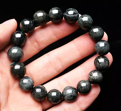 12.7mm Genuine Natural Green Seraphinite Crystal Round Beads Bracelet • $0.11