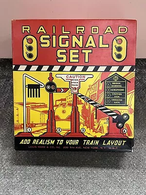 * Vintage Marx Railroad Signal Set With Original Box And Packing Slip *st • $60