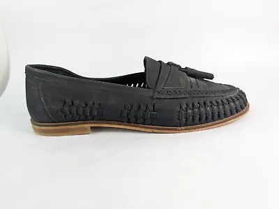 Office London Navy Woven Leather Tassel Shoes Uk 10 Eu 44 • £19.99