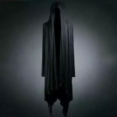 Men's Hooded Punk Cardigan Dark Cape Long Jacket Gothic Loose Cotton Cloak Coat • $38.59