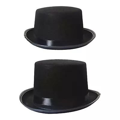 Black Top Hat Magician Cap Fashion Fedoras For Party • £6.29