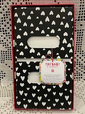 $12.95 • Buy Pottery Barn May Baby By Meg DeAngelis Painted Hearts Storage Bin - New With Tag
