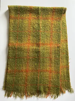 Vintage CUSHENDALE Woollen Mills Ireland Mohair & Wool Plaid BLANKET THROW • $46.99