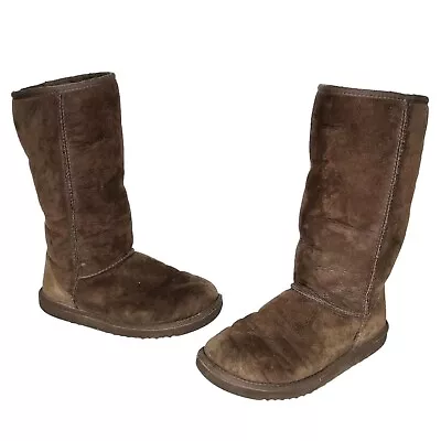 UGG Australia | Womens Size 7 Dark Brown Classic Tall Sheepskin Boots • $85.99