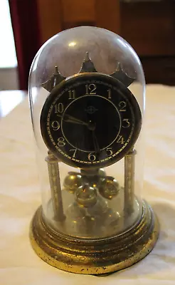 Vintage HALLER (Germany) Anniversary Clock With Glass Dome - For Parts/Repair • £12.99