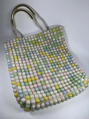Vintage Beaded Bubble Purse Bag Pastel Spring Easter Colors • $26
