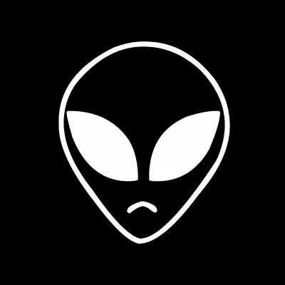 SAD ALIEN HEAD Vinyl Decal Sticker - FREE USA SHIPPING UFO FACE SPACE • $1.99