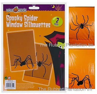 2 PACK - Black Spider Silhouettes Halloween Window Decoration Prop Party Spooky • £3.99