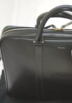 Paul Smith Mens City Italian  Black Leather Portfolio Folio Laptop Briefcase Bag • £180