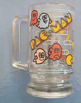 Vintage 1980's Pac-Man Glass Mug (Houze/Midway) • $12.50