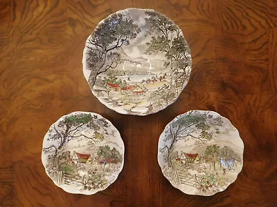 J & G Meakin Staffordshire England 'Welcome Home' ~ Set/3 SERVING & CEREAL BOWLS • $15