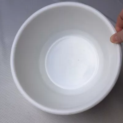 Thick White Milk Glass Mixing Bowl Baking Cooking Serving Kitchen Vintage Retro • $12.92