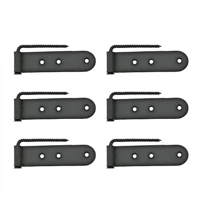 Black Shutter Gate Strap Hinge 4  L Galvanized Steel Wrought Iron Pack Of 6 • $37.80