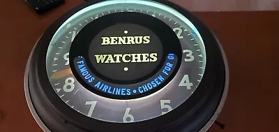 Vintage Advertising Benrus Watch Neon Clock • $1699