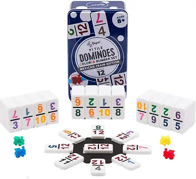 Regal Games - Double 12 Dominoes - Colored Numbers Set - Mexican Train Game Set • $29.39