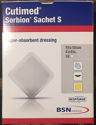 4 X 4“ ￼￼Cutimed Sorbion Sachet S Wound Dressing Sterile 10 Ct - Exp 8/24 • $10.95