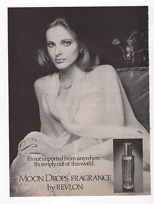 Vintage 1970s Magazine Print Ad 'MOON DROPS' Fragrance By REVLON Prefume • $7