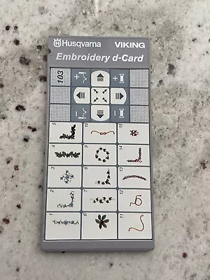 Husqvarna Viking Embroidery D-card 103 BORDERS Card Only • $15