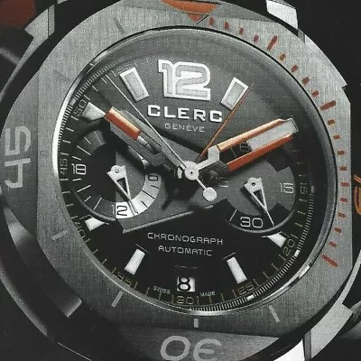 $8.98 • Buy Clerc Mens Watch Print Ad, Clerc Hydroscaph Geneve Timepiece Watch Print Ad 2013