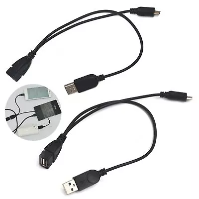 2x Powered Micro USB Host OTG Cable With USB For Phone Mobile HDD Data Transfer • $15.99