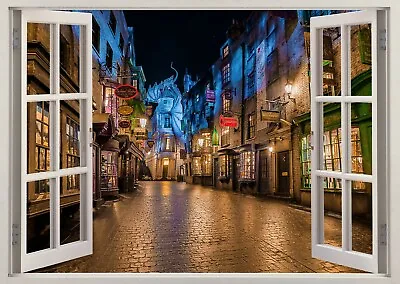 £10.95 • Buy Harry Potter Castle Diagon Alley Wizard 3d Effect Window Wall Sticker Poster 651