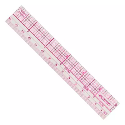 Westcott 6  10ths Transparent Graph Ruler Inches/Metric Translucent Color W-20 • $3.44
