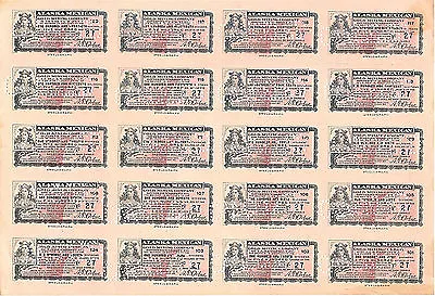 Vintage Sheet Of 20 500 Share Certificates In The Alaska-Mexican Gold Mining Co • $6.49