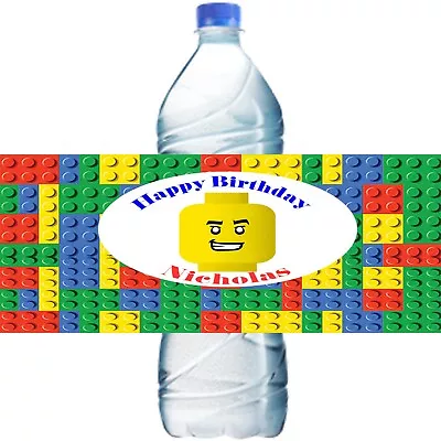 $7.99 • Buy (10) Personalized LEGO Glossy Water Bottle Labels, Party Favors, 2 Sizes