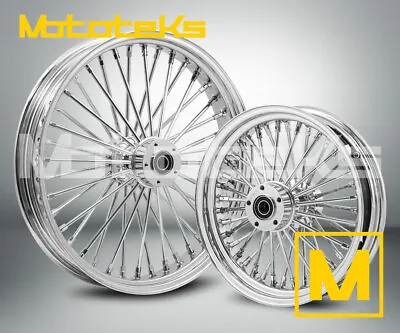 21x3.5 16x3.5 Fat Spoke Wheel Set 52 Stainless For Harley Softail Front And Rear • $1034.99