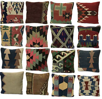 £18 • Buy NEW STOCK - Luxury Wool Turkish Moroccan Colourful Pure Kilim Cushion Cover