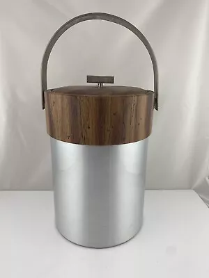 $25 • Buy Georges Briard Vintage MCM Ice Bucket - Made In The USA Brown Vinyl/Silver