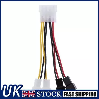 1pcs 4-Pin To 3-Pin Fan Power Cable Adapter Connector 12v*2 / 5v*2 • £5.09