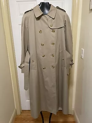 £130.68 • Buy Vintage Burberry Nova Check Women’s Double Breasted Trench Coat W/ Lining 10 XL