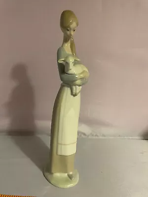 Lladro Porcelain Figure Figurine Girl With Lamb • $30