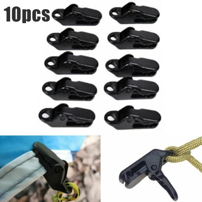 $7.03 • Buy 10 Pc Awning Tent Clamps Tarp Clips Kit Canopy Snap Hanger For Camping