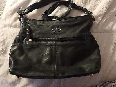 Stone Mountain Handbag Purse Leather Womens Shoulder Soft Green Preowned • $18.99