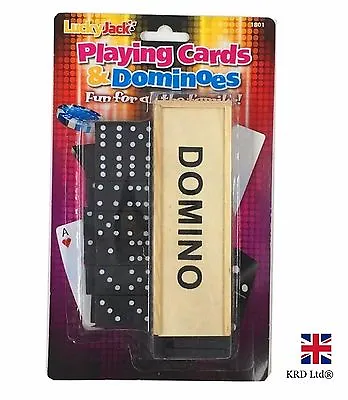£14.55 • Buy 28Pc DOMINOES SET Traditional Game Play Wooden Box Kids Children Birthday Gift