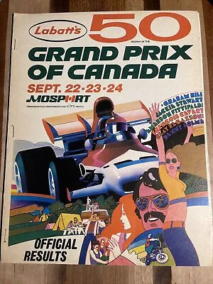 1972 Labatt’s 50 Grand Prix Of Canada Official Results Book Jackie Stewart Wins • $65