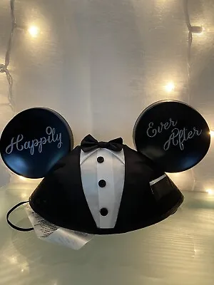 Disney Parks Mickey Mouse Ears Happily Ever After Wedding Groom Hat NEW • $55