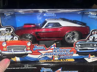 Muscle Machines '69 Mustang Boss California Vote America Red Car Die-Cast 1:18 • $60