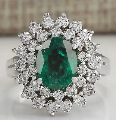 14KT Gold With 1.80 Carat Natural Zambian Emerald & IGI Certified Diamond Ring • $480.25